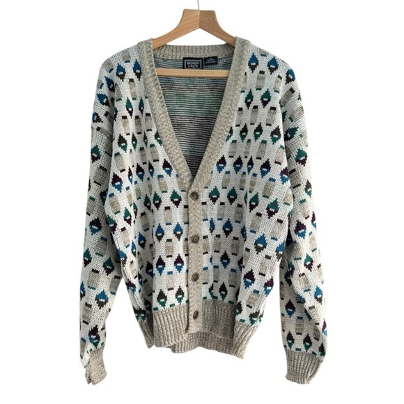 Design Crew Other - Vintage Design Crew Men's Size Medium Grandpa Geometric Cardigan Sweater
